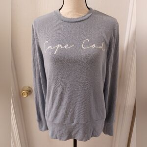 Light Blue Ragwear Fuzzy Cape Cod Long Sleeve Top